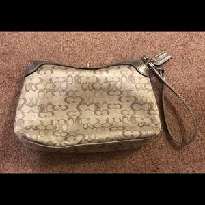 Coach silver wristlet